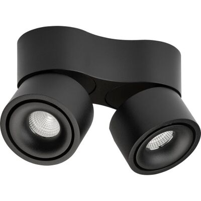 Antidark Easy Mini Double Spotlampe, Sort 16 x 7.5 x 9 cm black aluminium Antidark Easy Mini Double Spotlampe, Sort 16 x 7.5 x 9 cm black aluminium