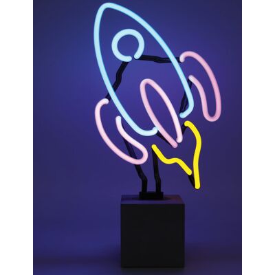 Locomocean Raket Neonskilt L370 x H90 x W200 mm multicolor glass Locomocean Raket Neonskilt L370 x H90 x W200 mm multicolor glass