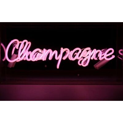 Locomocean Champagne Neonskilt 380x190x105 mm pink glass Locomocean Champagne Neonskilt 380x190x105 mm pink glass