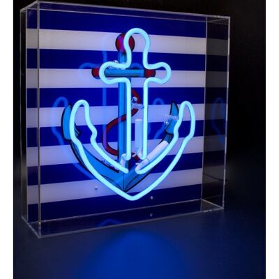 Locomocean Anker Neonskilt 350x350x105 mm blue glass Locomocean Anker Neonskilt 350x350x105 mm blue glass