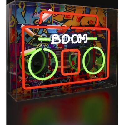 Locomocean Bom Box Neonskilt 400 x 105 x 300 mm multicolor glass Locomocean Bom Box Neonskilt 400 x 105 x 300 mm multicolor glass