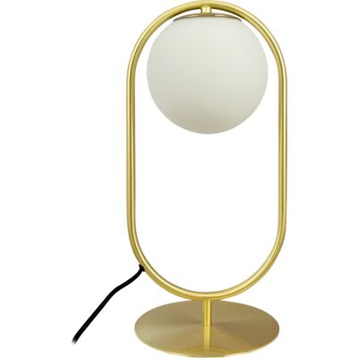 Dyberg Larsen Reims Bordlampe L20 x H40 cm brass;white glass;metal Dyberg Larsen Reims Bordlampe L20 x H40 cm brass;white glass;metal
