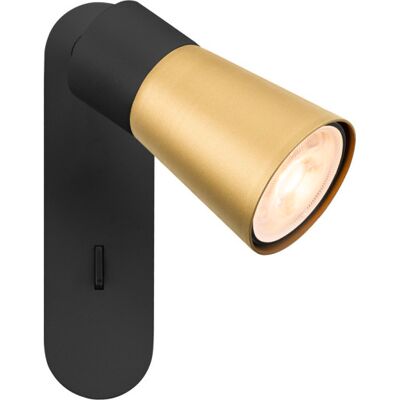 SLV Puri Cw Væg- Og Loftlampe Sort/guld Gu10 6w Ip20 Sort SLV Puri Cw Væg- Og Loftlampe Sort/guld Gu10 6w Ip20 Sort