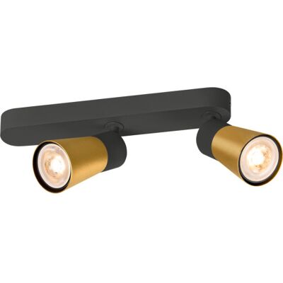 SLV Puri Cw Væg- Og Loftlampe Sort/guld Gu10 6w Ip20 Sort SLV Puri Cw Væg- Og Loftlampe Sort/guld Gu10 6w Ip20 Sort