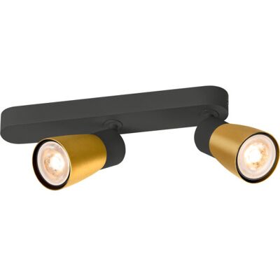 SLV Puri Cw Væg- Og Loftlampe Sort/guld Gu10 6w Ip20 Sort SLV Puri Cw Væg- Og Loftlampe Sort/guld Gu10 6w Ip20 Sort