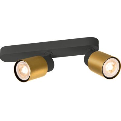 SLV Puri Cw Væg- Og Loftlampe Sort/guld Gu10 6w Ip20 Sort SLV Puri Cw Væg- Og Loftlampe Sort/guld Gu10 6w Ip20 Sort