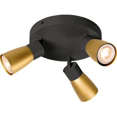 SLV Puri Cw Væg- Og Loftlampe Sort/guld Gu10 6w Ip20 Sort SLV Puri Cw Væg- Og Loftlampe Sort/guld Gu10 6w Ip20 Sort