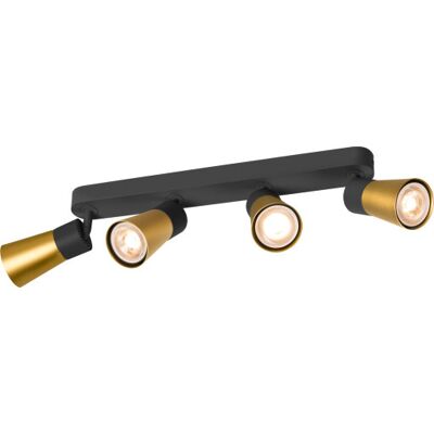 SLV Puri Cw Væg- Og Loftlampe Sort/guld Gu10 6w Ip20 Sort SLV Puri Cw Væg- Og Loftlampe Sort/guld Gu10 6w Ip20 Sort