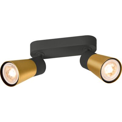 SLV Puri Cw Væg- Og Loftlampe Sort/guld Gu10 6w Ip20 Sort SLV Puri Cw Væg- Og Loftlampe Sort/guld Gu10 6w Ip20 Sort