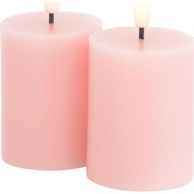 Sirius Sille Led Bloklys, Batteri, Lyserød 5x6.5 cm pink stearin Sirius Sille Led Bloklys, Batteri, Lyserød 5x6.5 cm pink stearin