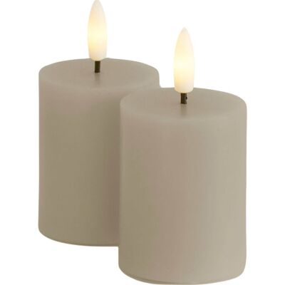Sirius Sille Led Bloklys, Batteri, Grå Ø5 x H6.5 cm grey unisex stearin Sirius Sille Led Bloklys, Batteri, Grå Ø5 x H6.5 cm grey unisex stearin