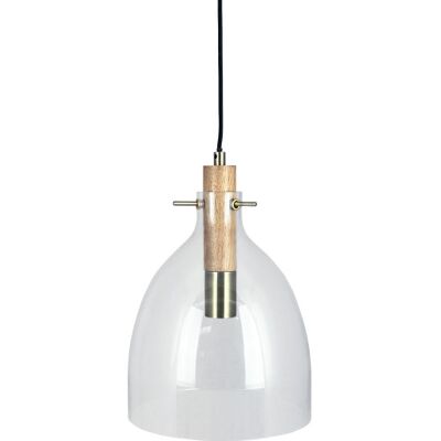 Dyberg Larsen Bistro Pendel, Ø25 Cm 25 cm wood;brass;black glass;wood;fabric Dyberg Larsen Bistro Pendel, Ø25 Cm 25 cm wood;brass;black glass;wood;fabric