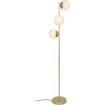 Nordlux Lilly Gulvlampe, Messing height: 158 cm; shade diameter: 15 cm; length: 32 cm brass metal, mouth-blown opal glass Nordlux Lilly Gulvlampe, Messing height: 158 cm; shade diameter: 15 cm; length: 32 cm brass metal, mouth-blown opal glass