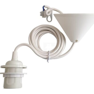 Tbi E27 Fatningssæt, 2 Meter, Hvid 2 m white plastic Tbi E27 Fatningssæt, 2 Meter, Hvid 2 m white plastic