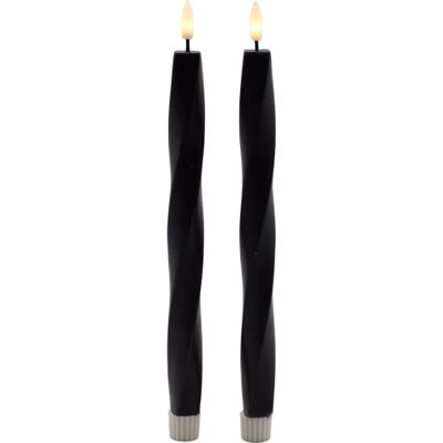 Sirius Sille Nordic Sculpture Twist Kunstig Stearinlys, Sort Height 25 cm; Diameter 2 cm Black Wax Sirius Sille Nordic Sculpture Twist Kunstig Stearinlys, Sort Height 25 cm; Diameter 2 cm Black Wax