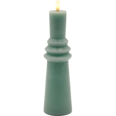 Sirius Sille Nordic Sculpture Ringet Kunstig Stearinlys, Grøn diameter 6.1 cm x height 21.7 cm green real wax Sirius Sille Nordic Sculpture Ringet Kunstig Stearinlys, Grøn diameter 6.1 cm x height 21.7 cm green real wax
