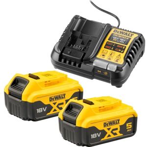 Dewalt 18v Xr Batterisæt, Med Lader, 2 X 5,0ah