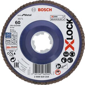 10 Stk Bosch X-Lock Lamelslibeskive Best For Metal, Flad, 125 Mm, K60 K60 10 Stk Bosch X-Lock Lamelslibeskive Best For Metal, Flad, 125 Mm, K60 K60