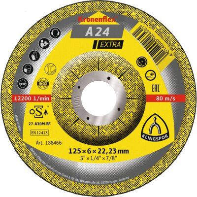 Klingspor A24 E Slibeskive - Stål - 125mm Klingspor A24 E Slibeskive - Stål - 125mm
