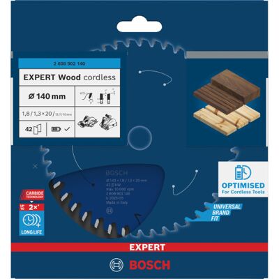 Bosch Expert Wood Cordless Savklinge, Ø140/20 Mm, 42 Td. Bosch Expert Wood Cordless Savklinge, Ø140/20 Mm, 42 Td.