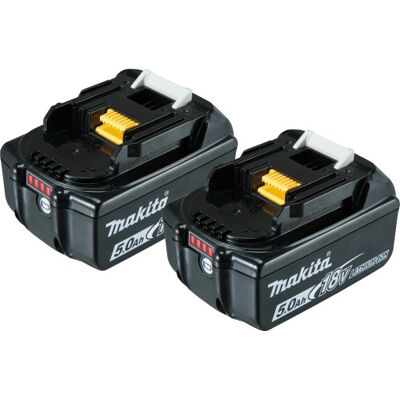 Makita Batteri Li-Ion, 18 V/5,0 Ah, 2 Stk. Makita Batteri Li-Ion, 18 V/5,0 Ah, 2 Stk.
