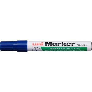 12 Stk Uni-Ball Permanent Marker 580b, Skrå Spids, 1-3 Mm, Rød Blå 12 Stk Uni-Ball Permanent Marker 580b, Skrå Spids, 1-3 Mm, Rød Blå