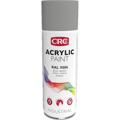 CRC 6 Stk Akryl Spraymaling, White Aluminium Ral 9006, Aerosol 400 Ml CRC 6 Stk Akryl Spraymaling, White Aluminium Ral 9006, Aerosol 400 Ml