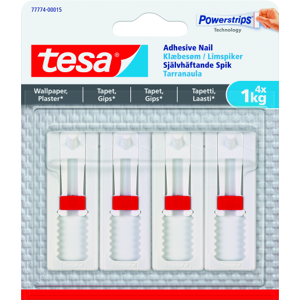 Tesa Powerstrips Klæbesøm 1 Kg 4-Pak Justerbare I Hvid