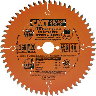 Cmt Rundsavklinge Ø165/20 Mm, 56 Td., Til Laminat Og Alu Cmt Rundsavklinge Ø165/20 Mm, 56 Td., Til Laminat Og Alu