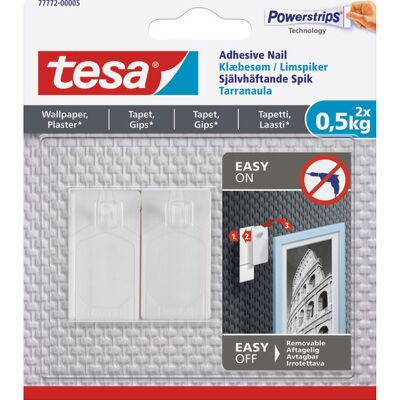 Tesa Powerstrips Klæbesøm 0,5 Kg 2-Pak I Hvid Tesa Powerstrips Klæbesøm 0,5 Kg 2-Pak I Hvid