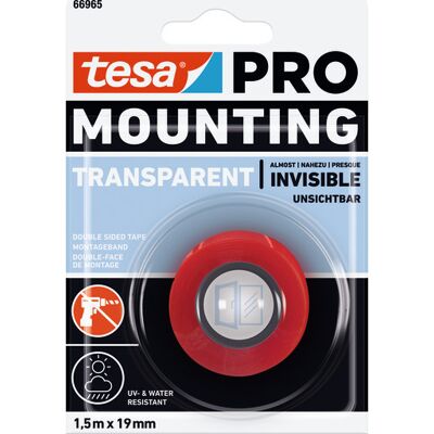 12 Stk Tesa Monteringstape 66965 Pro 19 Mm X 1,5 M, Klar 12 Stk Tesa Monteringstape 66965 Pro 19 Mm X 1,5 M, Klar
