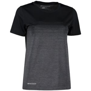 Geyser Dame Sømløs Stribet T-Shirt, G11024, Sort, Str. 3xl