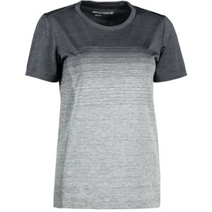 Geyser Dame Sømløs Stribet T-Shirt, G11024, Grafit Melange, Xl