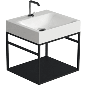 Lavabo Cento Vægmodul, 50x44 Cm, Mat Sort