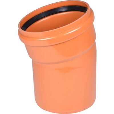 Wavin 250 Mm 15 Gr. Lite Pvc-Kloakbøjning, Sn4 Wavin 250 Mm 15 Gr. Lite Pvc-Kloakbøjning, Sn4