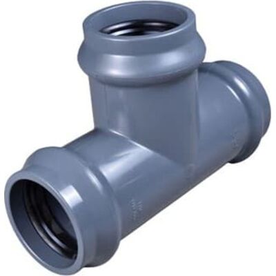 Wavin 110 Mm Pvc-Muffetee, Grå, Pn12,5 Wavin 110 Mm Pvc-Muffetee, Grå, Pn12,5