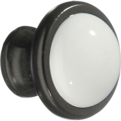 Beslagsboden Knop, Sort/hvid Beslagsboden Knop, Sort/hvid
