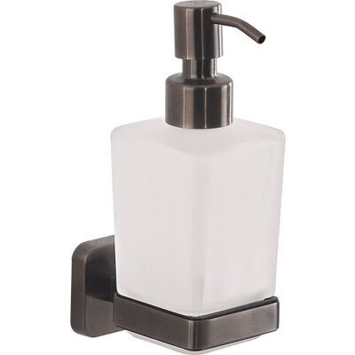Gedy Tonga Dispenser - Gun Metal - Rustfrit stål - Satin glas - 220ml - 10 år Gedy Tonga Dispenser - Gun Metal - Rustfrit stål - Satin glas - 220ml - 10 år