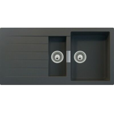 Intra Primus D-150 Køkkenvask, 100x50 Cm, Sort Intra Primus D-150 Køkkenvask, 100x50 Cm, Sort