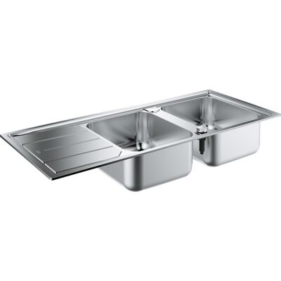 Grohe K500 Køkkenvask, 116x50 Cm, Rustfrit Stål Grohe K500 Køkkenvask, 116x50 Cm, Rustfrit Stål
