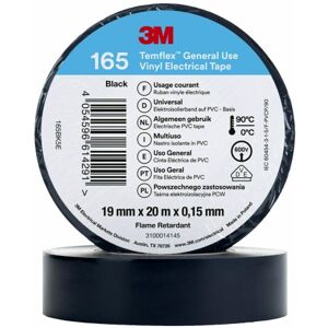 3M Temflex El Vinyltape 165 19 Mm X 20 M, Sort