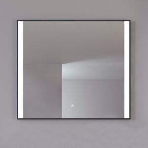 Loevschall Libra Spejl Med Lys, Dæmpbar, Touch, 80x70 Cm, Sort