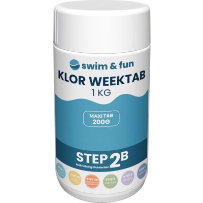 Swim & Fun Klor Weektab, 200 G Tabs, 1 Kg Swim & Fun Klor Weektab, 200 G Tabs, 1 Kg