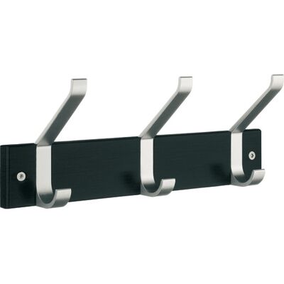 Beslagsboden Knagerække, 3 Knager, Sort/aluminium Beslagsboden Knagerække, 3 Knager, Sort/aluminium