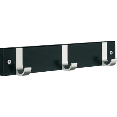 Beslagsboden Knagerække, 3 Knager, Sort/aluminium Beslagsboden Knagerække, 3 Knager, Sort/aluminium