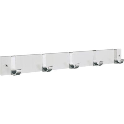 Beslagsboden Knagerække, 5 Knager, Hvid/aluminium Beslagsboden Knagerække, 5 Knager, Hvid/aluminium