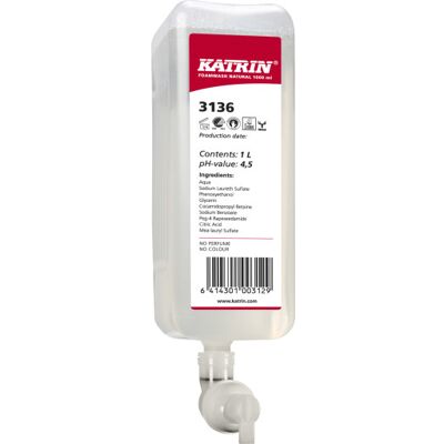 6 Stk Katrin Skumsæbe 3136 Til Dispenser, U/farve & Parfume, 1000 Ml 6 Stk Katrin Skumsæbe 3136 Til Dispenser, U/farve & Parfume, 1000 Ml