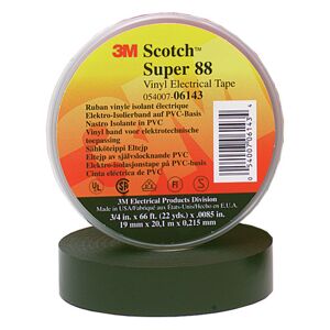 3M 80 Stk Pvc-Tape Scotch Super 88 25 Mm X 20m Sort