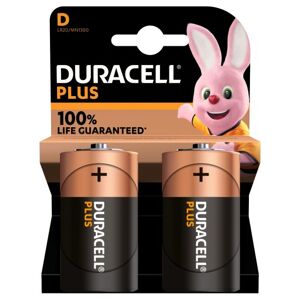 Duracell Plus D Batterier - Pakke Á 2 Stk.