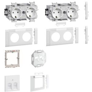 Wexøe Br65 Arbejdsstation Ecoline 4 X Schuko + 2 X Dataudtag, Hvid (9016)